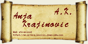 Anja Krajinović vizit kartica
